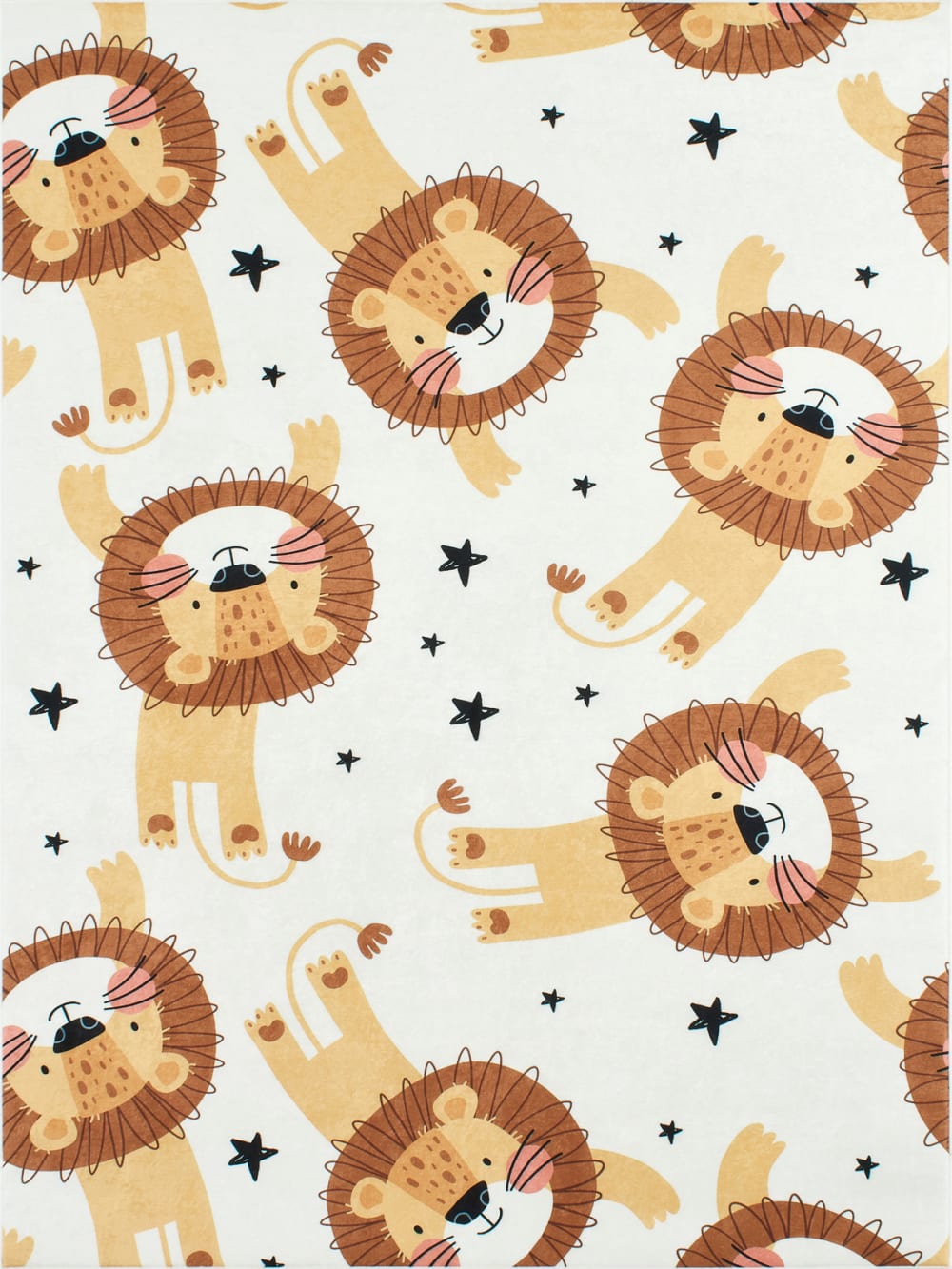 Tapis enfant motif lion Beige 120x160