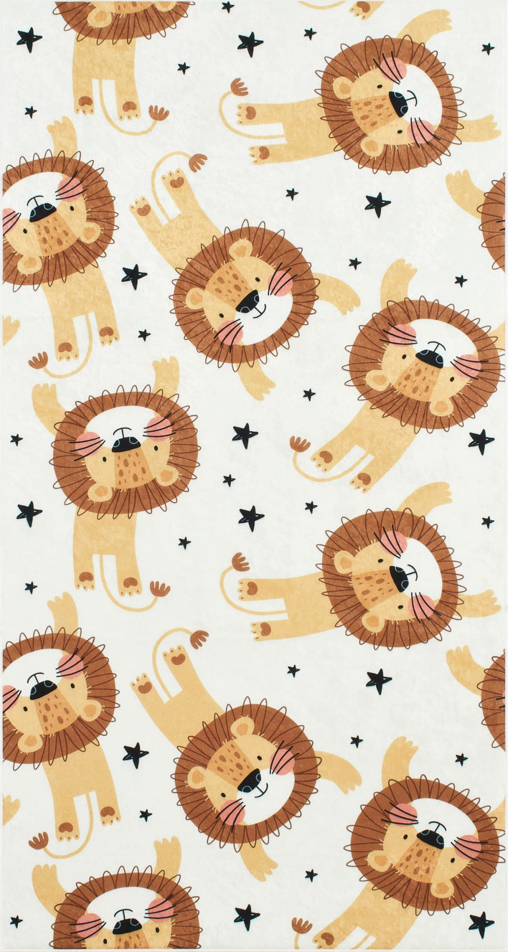Tapis enfant motif lion Beige 80x150