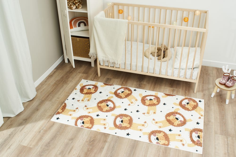 Tapis enfant motif lion beige 80x150 - Maisons du Monde