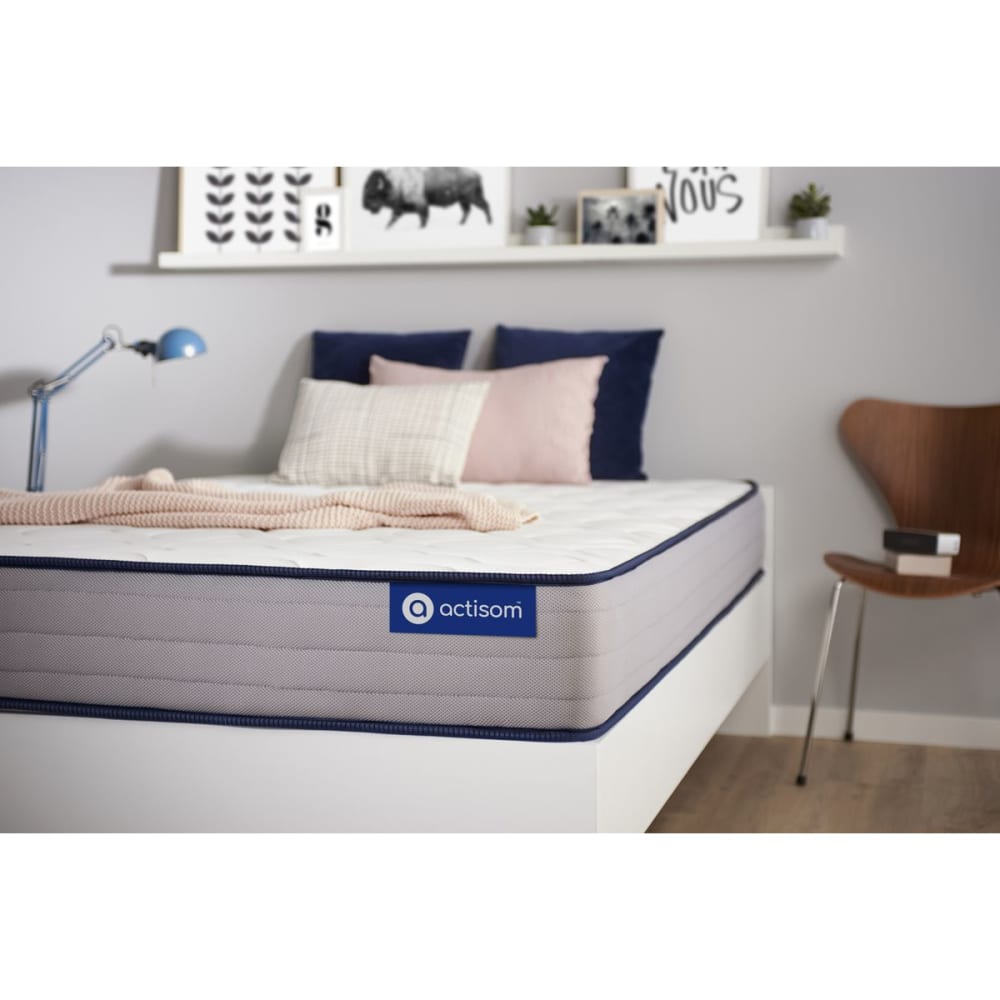 Actisom Matratze aus Memory-Schaum 90 x 200 cm, weiß, Härtegrad : Sehr fest style classic chic - Stoff
