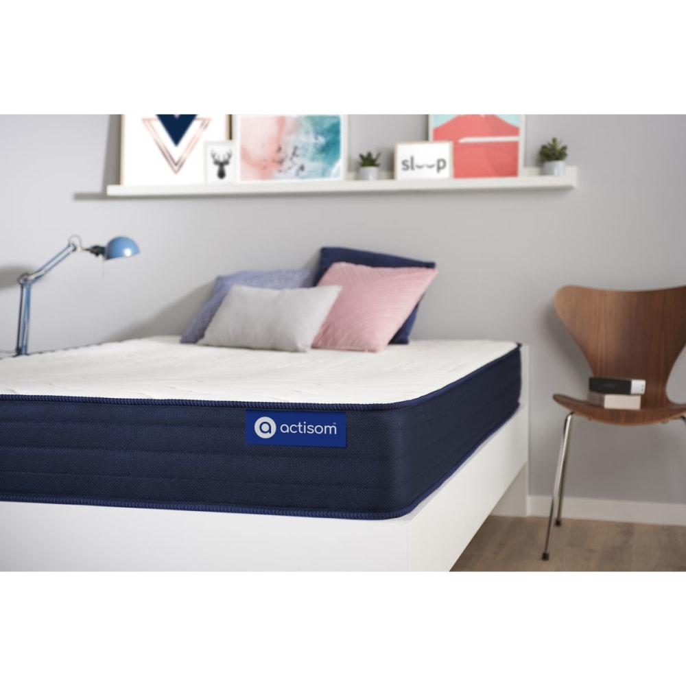Actisom Matratze aus Memory-Schaum 90 x 200 cm, weiß, Härtegrad : Sehr fest style classic chic - Stoff