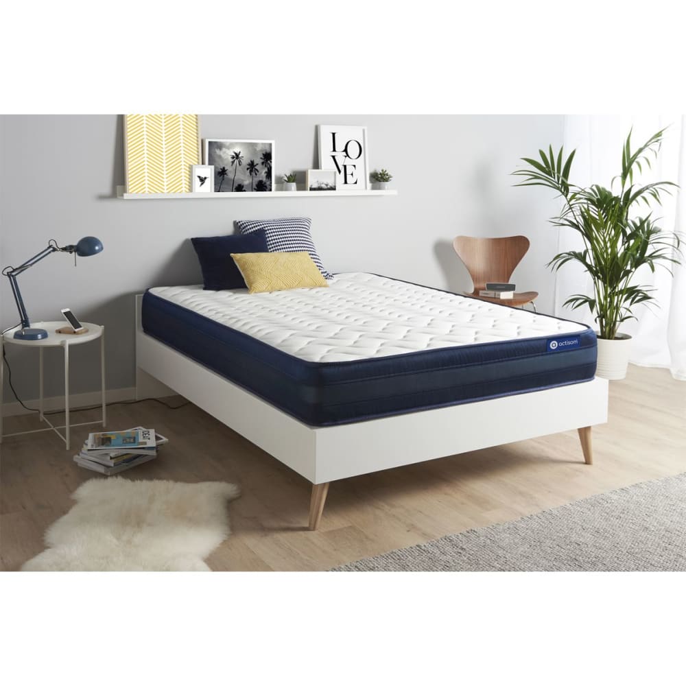 Actisom Matratze aus Memory-Schaum 200 x 200 cm, weiß, Härtegrad : Sehr fest style classic chic - Stoff