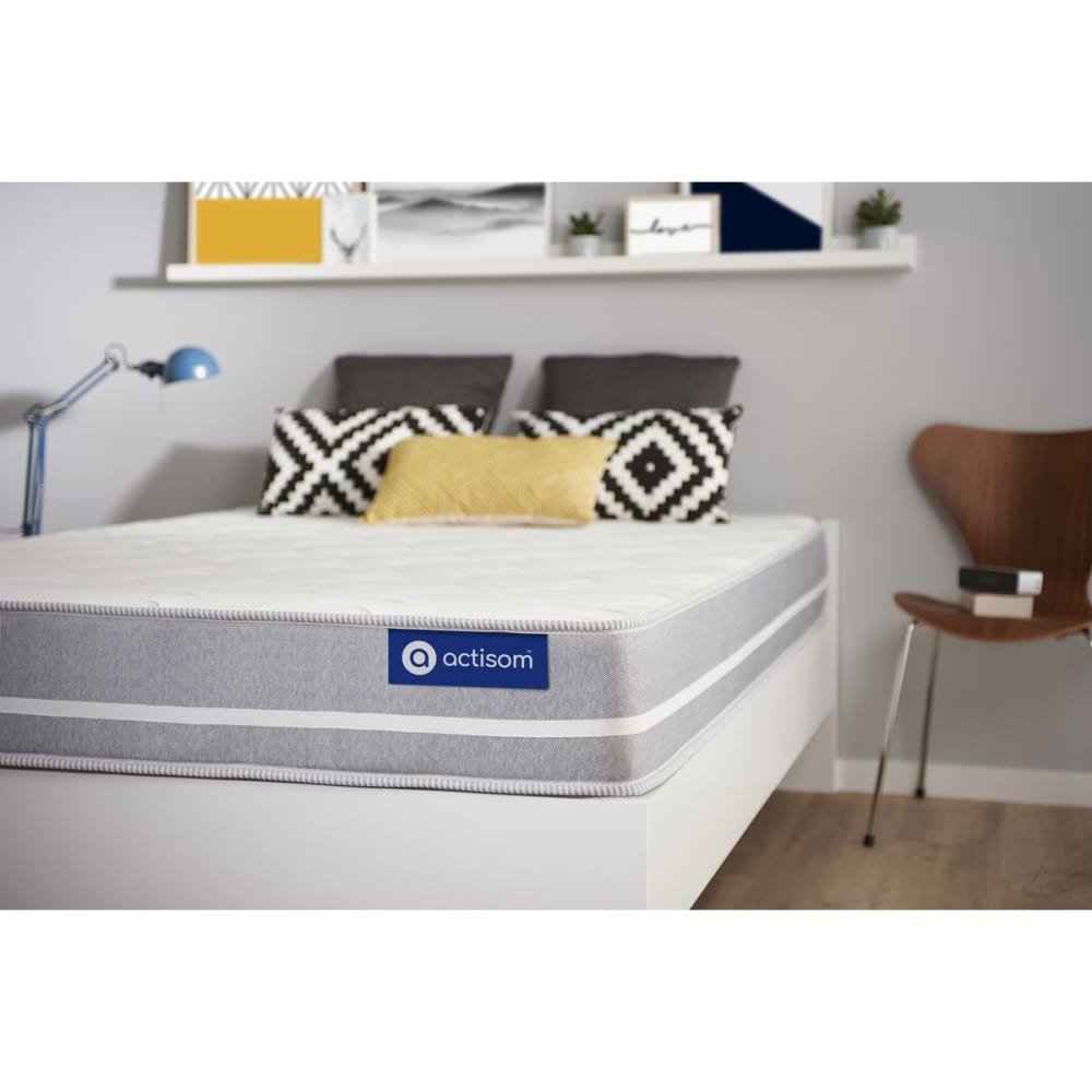 Actisom Matratze aus Memory-Schaum 90 x 200 cm, weiß, Härtegrad : Mittel style classic chic - Stoff