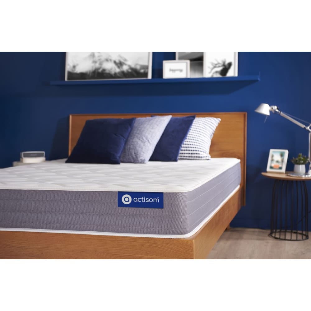 Actisom Matratze aus Taschenfederkern und Memory-Schaum 90 x 200 cm, weiß style classic chic - Stoff