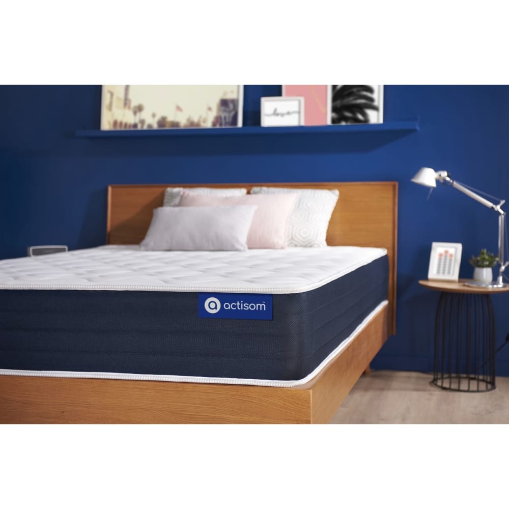 Actisom Matratze aus Taschenfederkern und Memory-Schaum 90 x 200 cm, weiß style classic chic - Stoff