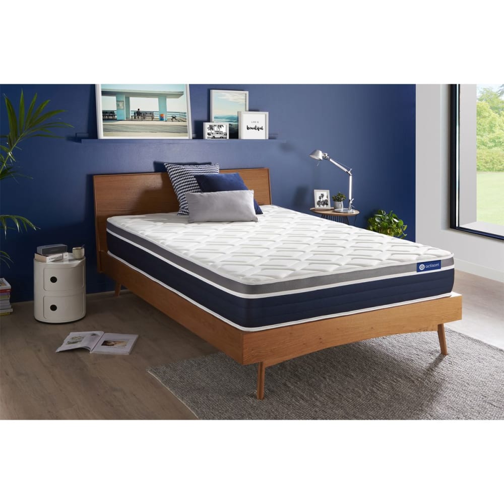 Actisom Matratze aus Taschenfederkern und Memory-Schaum 200 x 200 cm, weiß style classic chic - Stoff