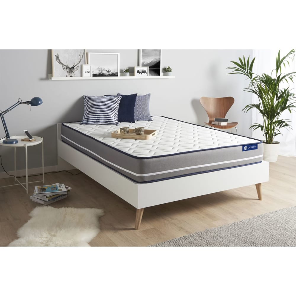 Actisom Matratze aus Memory-Schaum 180 x 200 cm, weiß, Härtegrad : Sehr fest style classic chic - Stoff