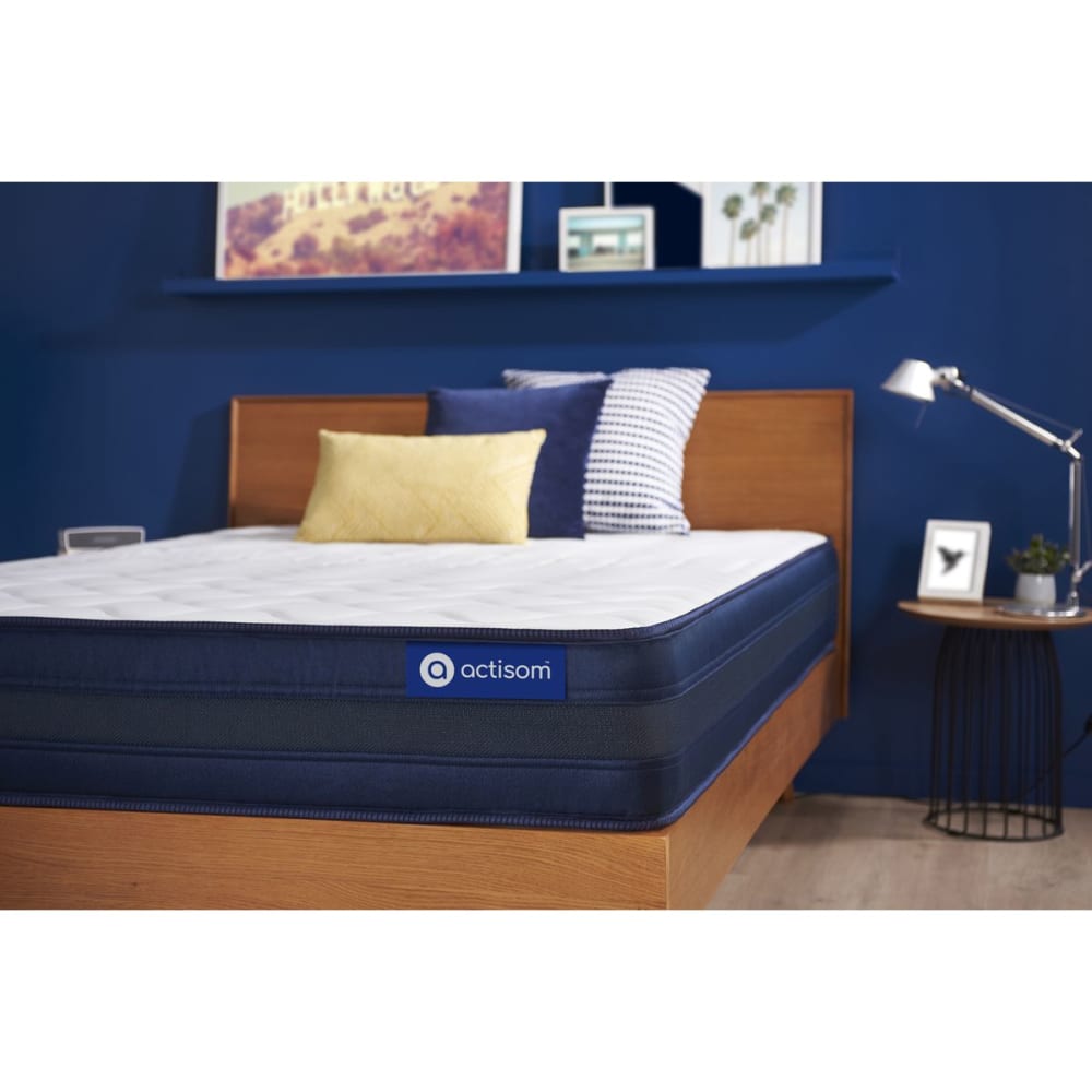 Actisom Matratze aus Taschenfederkern und Memory-Schaum 90 x 200 cm, weiß style classic chic - Stoff