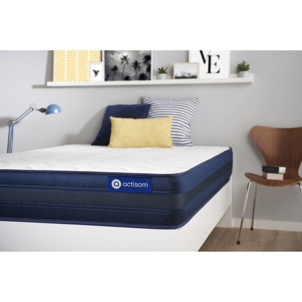 Actisom Matratze aus Memory-Schaum 90 x 200 cm, weiß, Härtegrad : Sehr fest style classic chic - Stoff