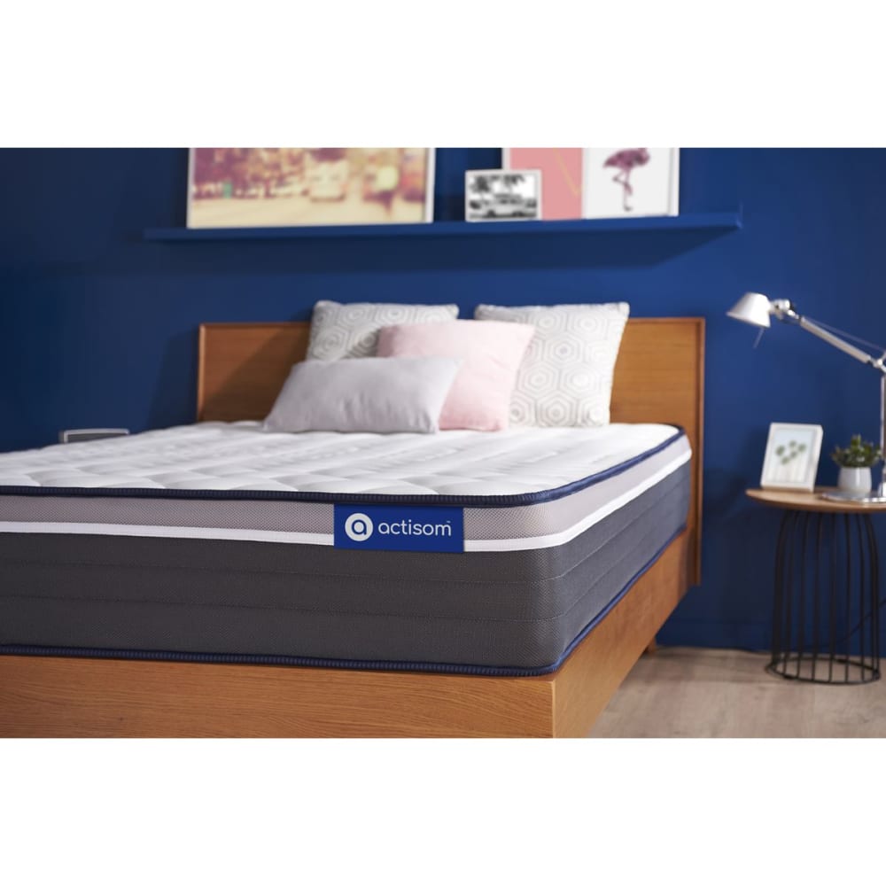 Actisom Matratze aus Taschenfederkern und Memory-Schaum 90 x 200 cm, weiß style classic chic - Stoff
