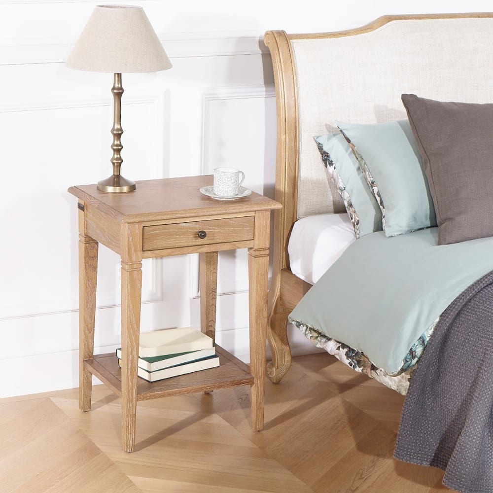 Table de chevet en chêne style shabby chic bois