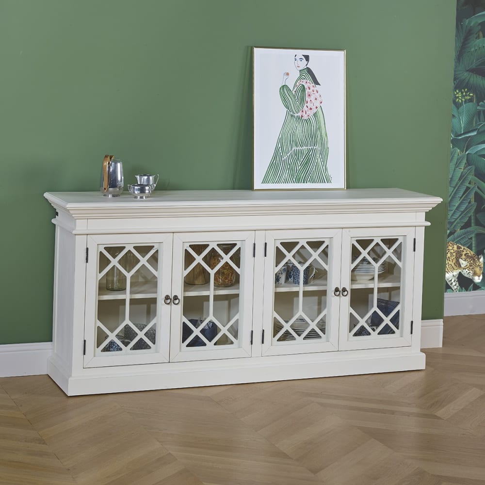 Buffet style classique en pin, 4 portes noire - Maisons du Monde