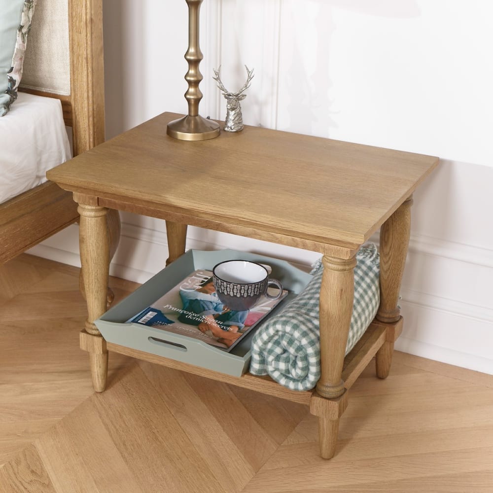 Guéridon style shabby chic en chêne marron - Maisons du Monde