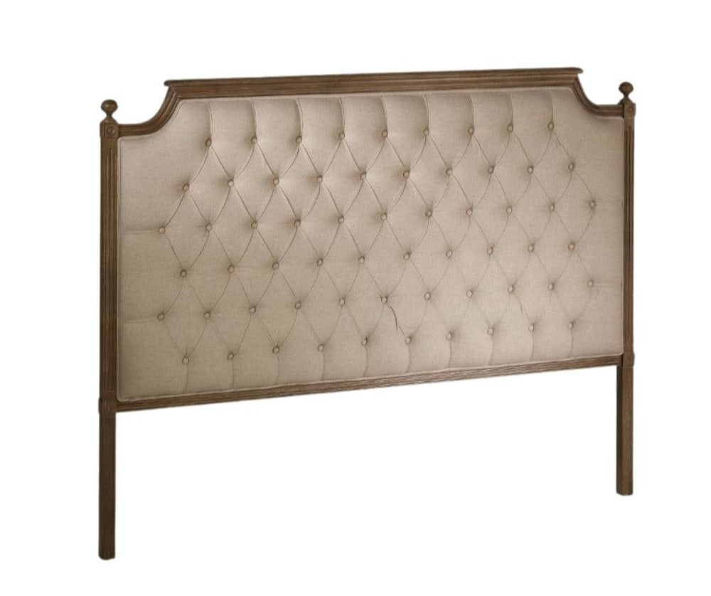 Tête de lit 160 cm en chêne et lin beige