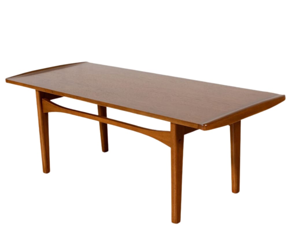 Table basse en bois de style scandinave teinte noyer
