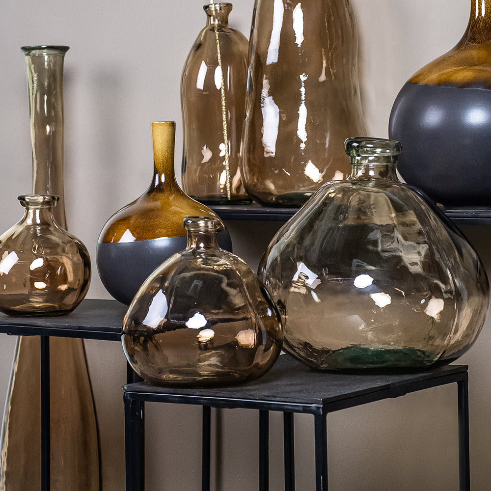 Vase Simplicity sable 33 cm beige en verre - Maisons du Monde