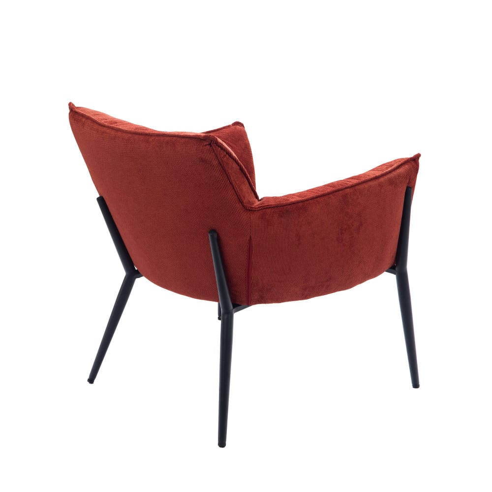 Fauteuil 79x75x81 cm en velours rouge et pieds en métal - Maisons du Monde