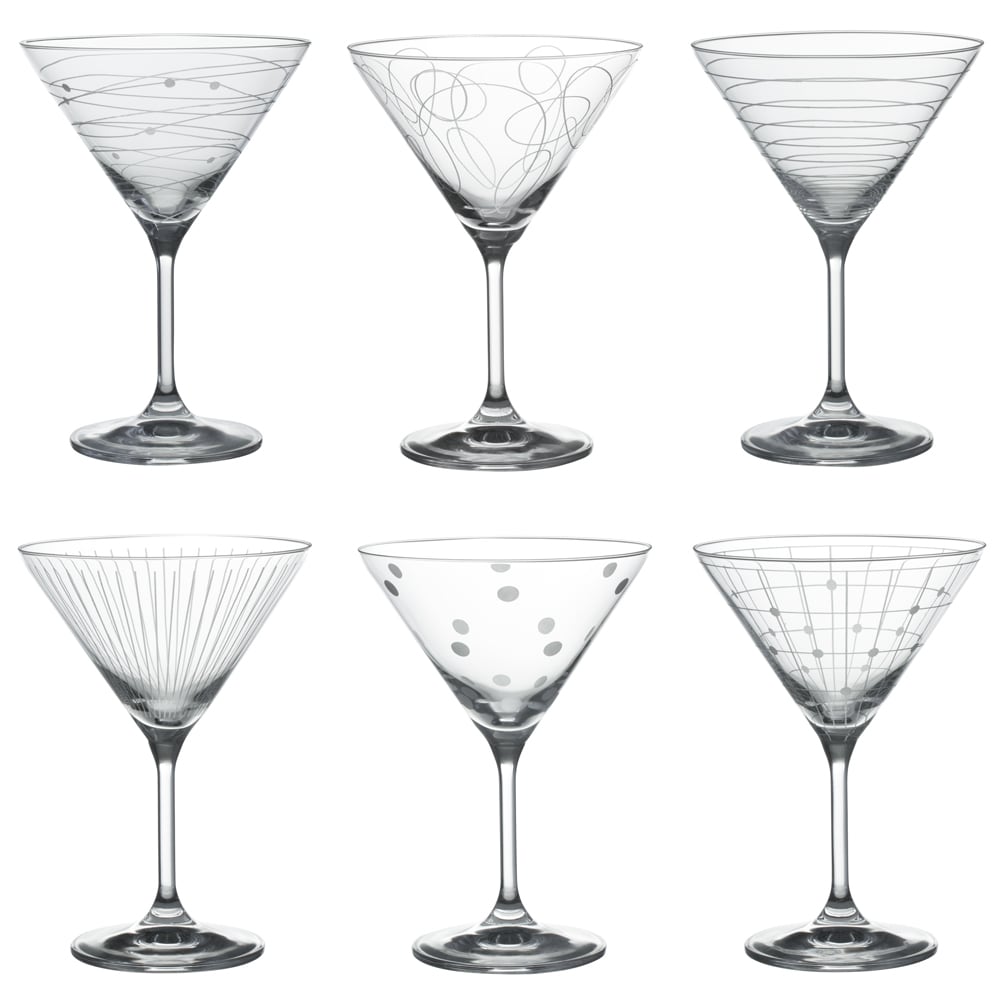 Coffret de 6 verres à cocktail graphik 35 cl transparent / cristal