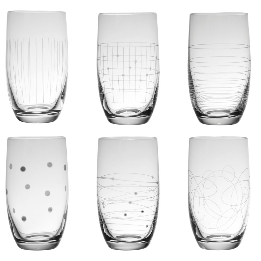 Boîte de 6 gobelets forme haute graphik 33 cl transparents / cristal