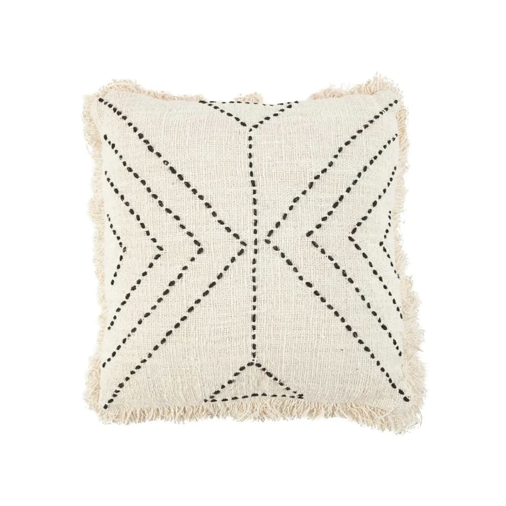 Housse de coussin coton marron et noir 50x50x10cm