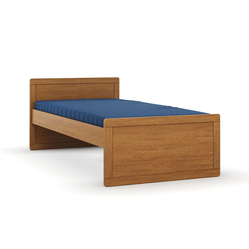 Pack lit évolutif avec matelas bois massif noisette 90x190 cm