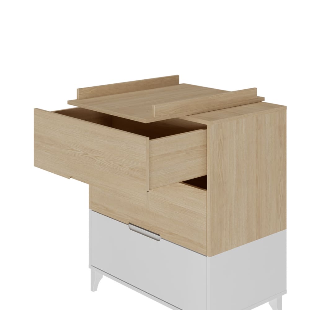 Commode à langer 3 tiroirs blanc et bois - Maisons du Monde