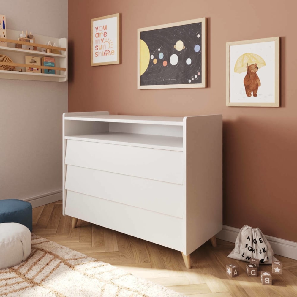 Commode 3 tiroirs bois massif noisette - Maisons du Monde