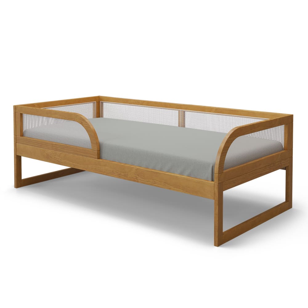 Lit enfant Montessori bois massif noisette 90x190 cm