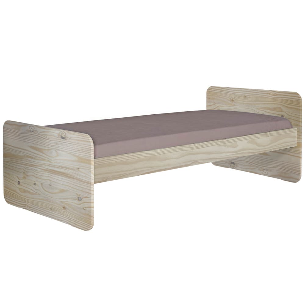 Pack lit avec matelas bois massif 90x200 cm