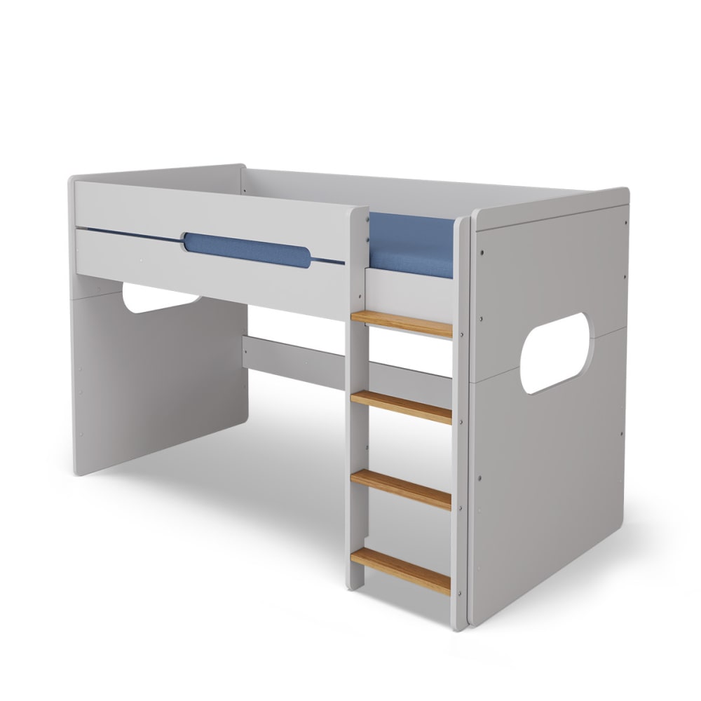 Pack lit mi-hauteur avec le matelas blanc et noisette 90x190 cm