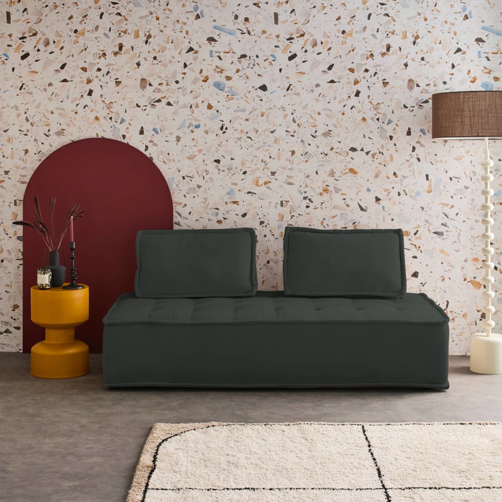 Chauffeuse 2 places pour canapé modulable gris