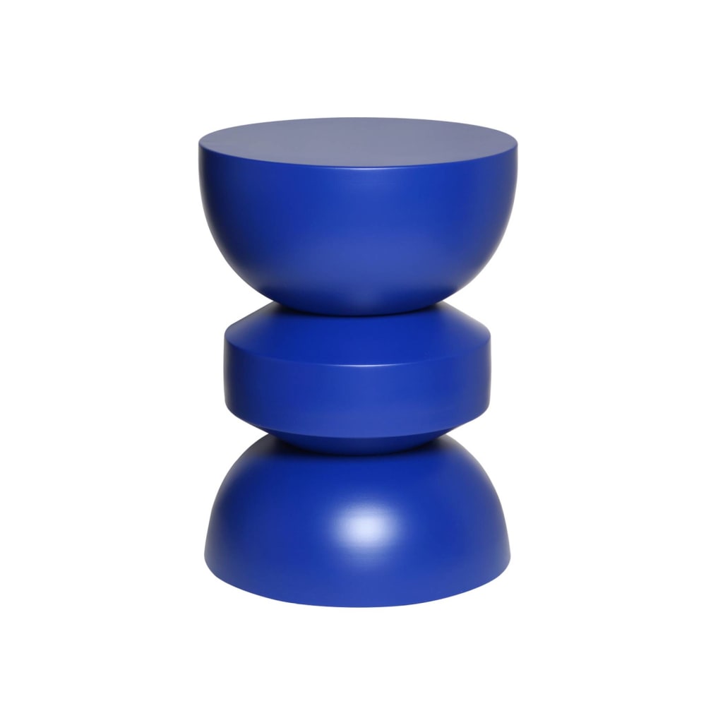 Table d'appoint en métal bleu bout de canapé D32