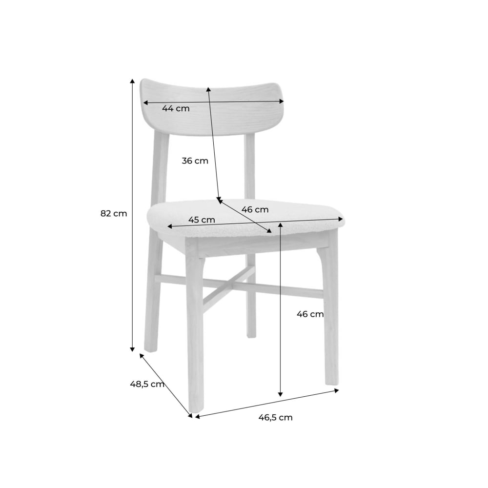 Lot de 2 chaises bois d'hévéa et simili cuir marron - Maisons du Monde