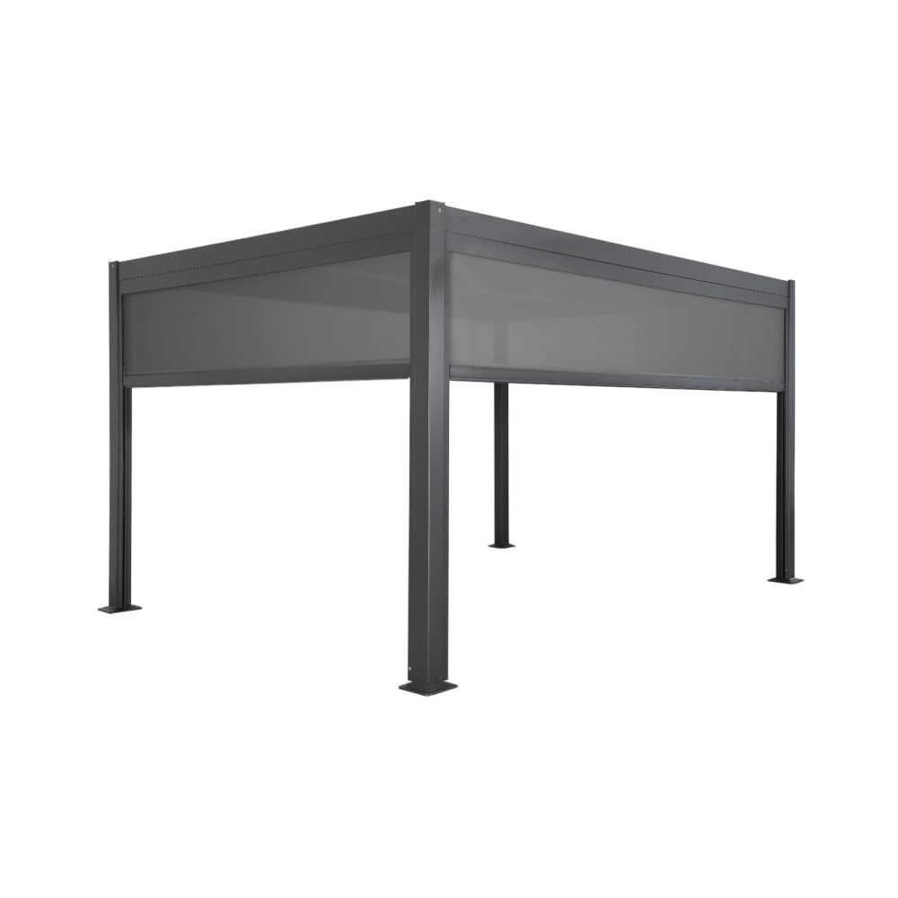 Pergola bioclimatique aluminium et acier 4x3m, store 3m, store 4m - Maisons du Monde