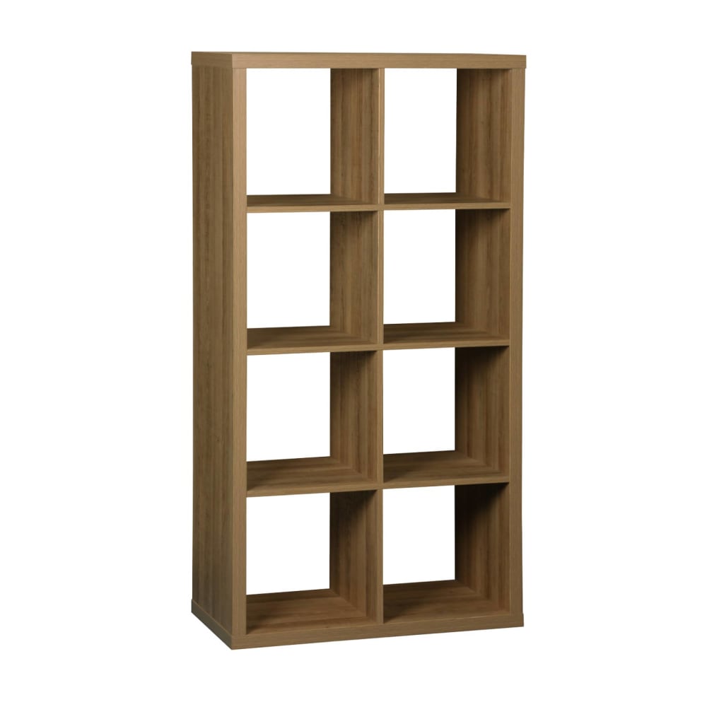 Bücherregal 4 Ebenen 8 Stauräume, Mangoholz-Optik - Maisons Du