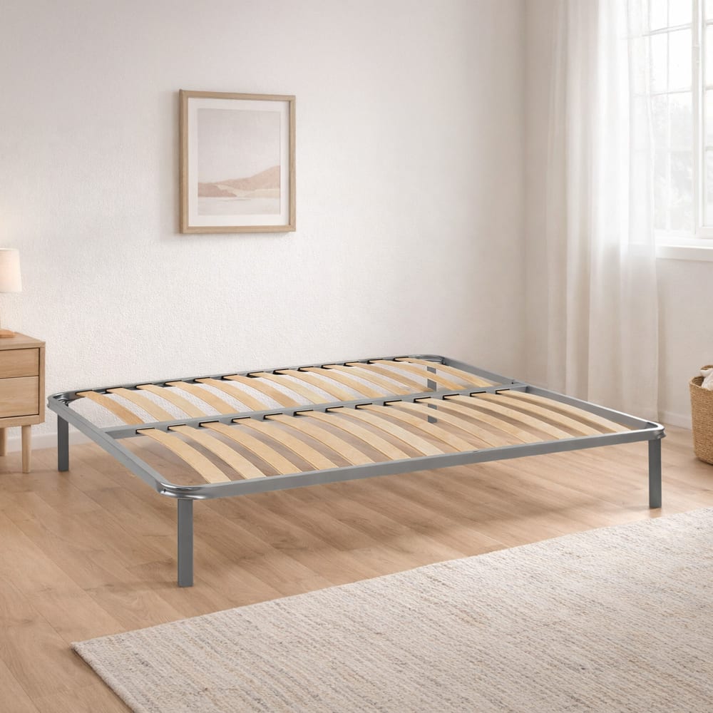 Sommier double en bois naturel 140x200h35 cm - Maisons du Monde