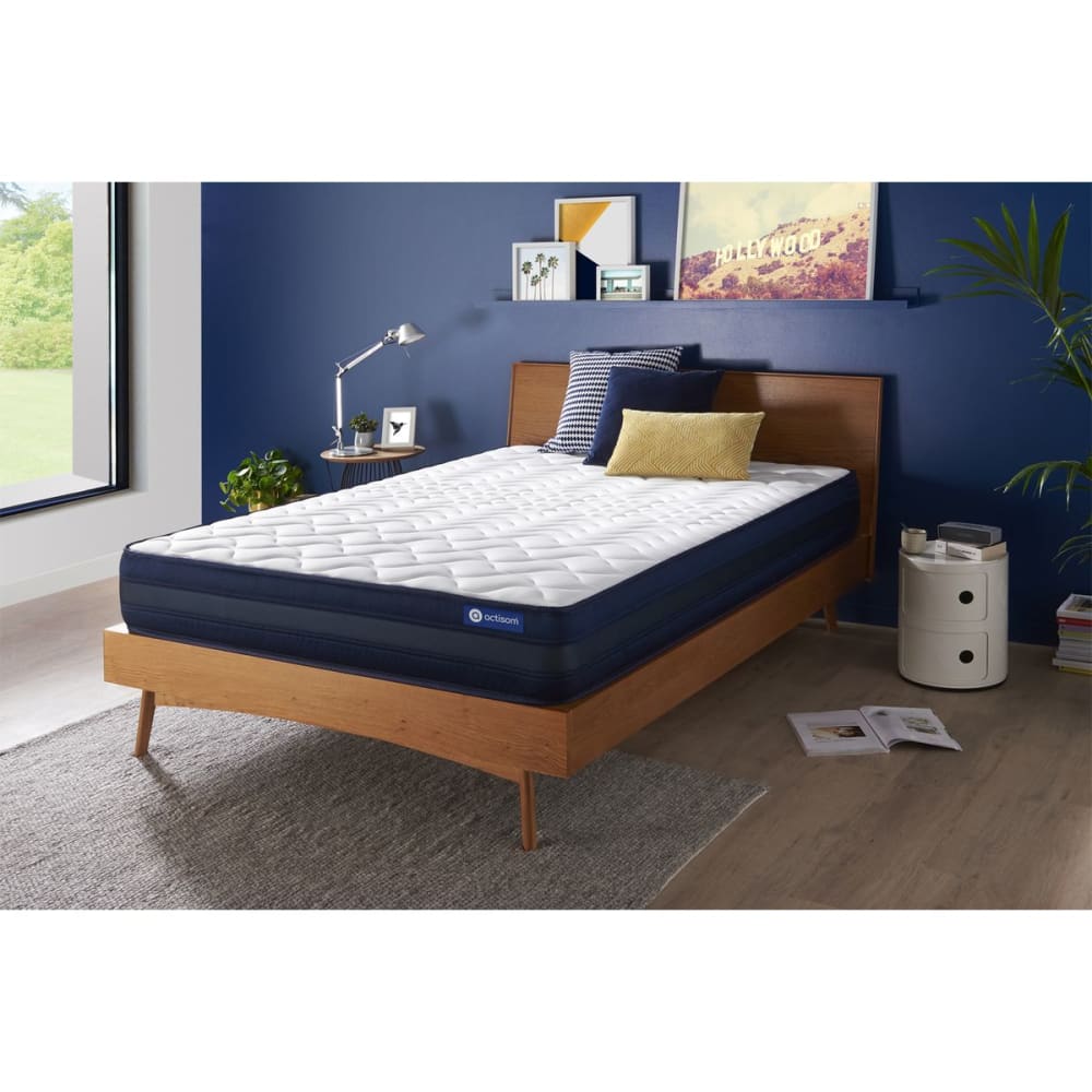 Actisom Matratze aus Taschenfederkern und Memory-Schaum 180 x 200 cm, weiß style classic chic - Stoff