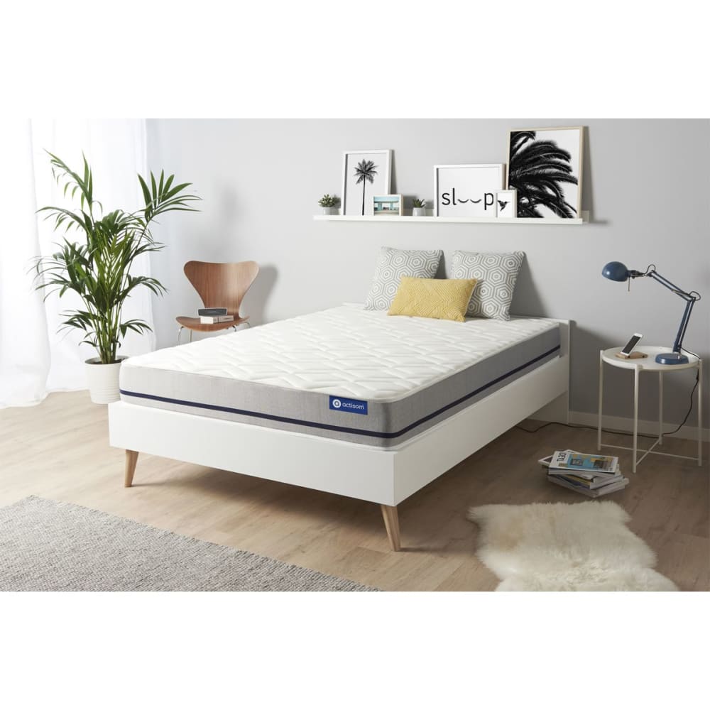 Actisom Matratze aus Memory-Schaum 180 x 200 cm, weiß, Härtegrad : Fest style classic chic - Stoff
