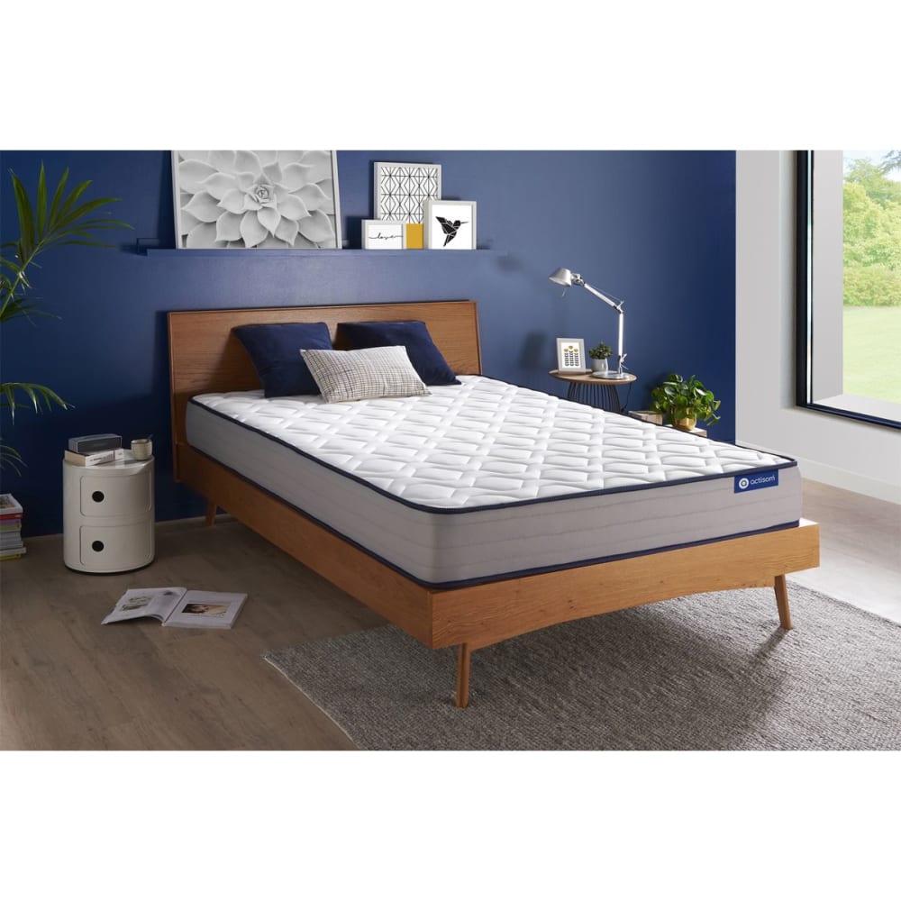 Actisom Matratze aus Taschenfederkern und Memory-Schaum 180 x 200 cm, weiß style classic chic - Stoff