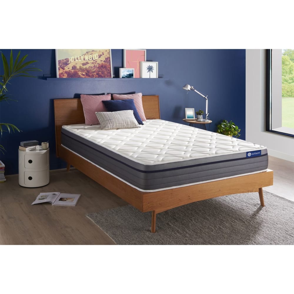 Actisom Matratze aus Taschenfederkern und Memory-Schaum 180 x 200 cm, weiß style classic chic - Stoff