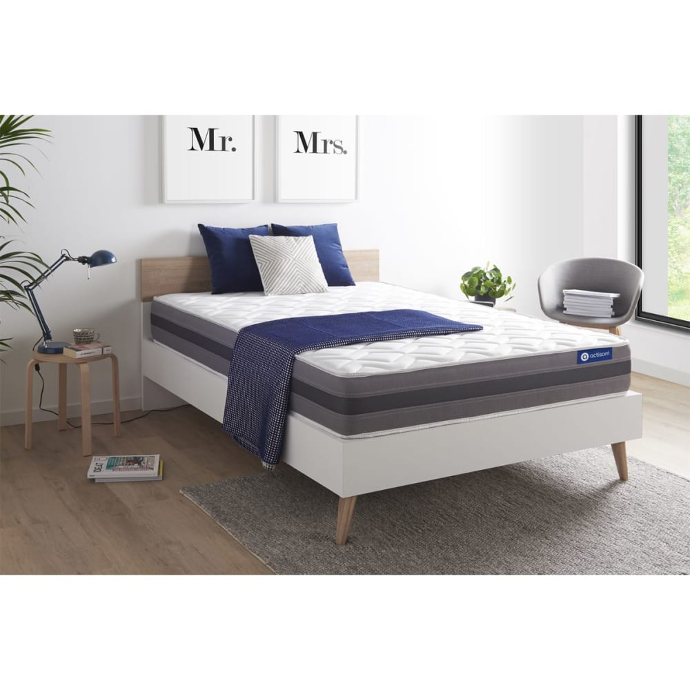 Actisom Matratze aus Latex und Memory-Schaum 140 x 190 cm, weiß style classic chic - Stoff