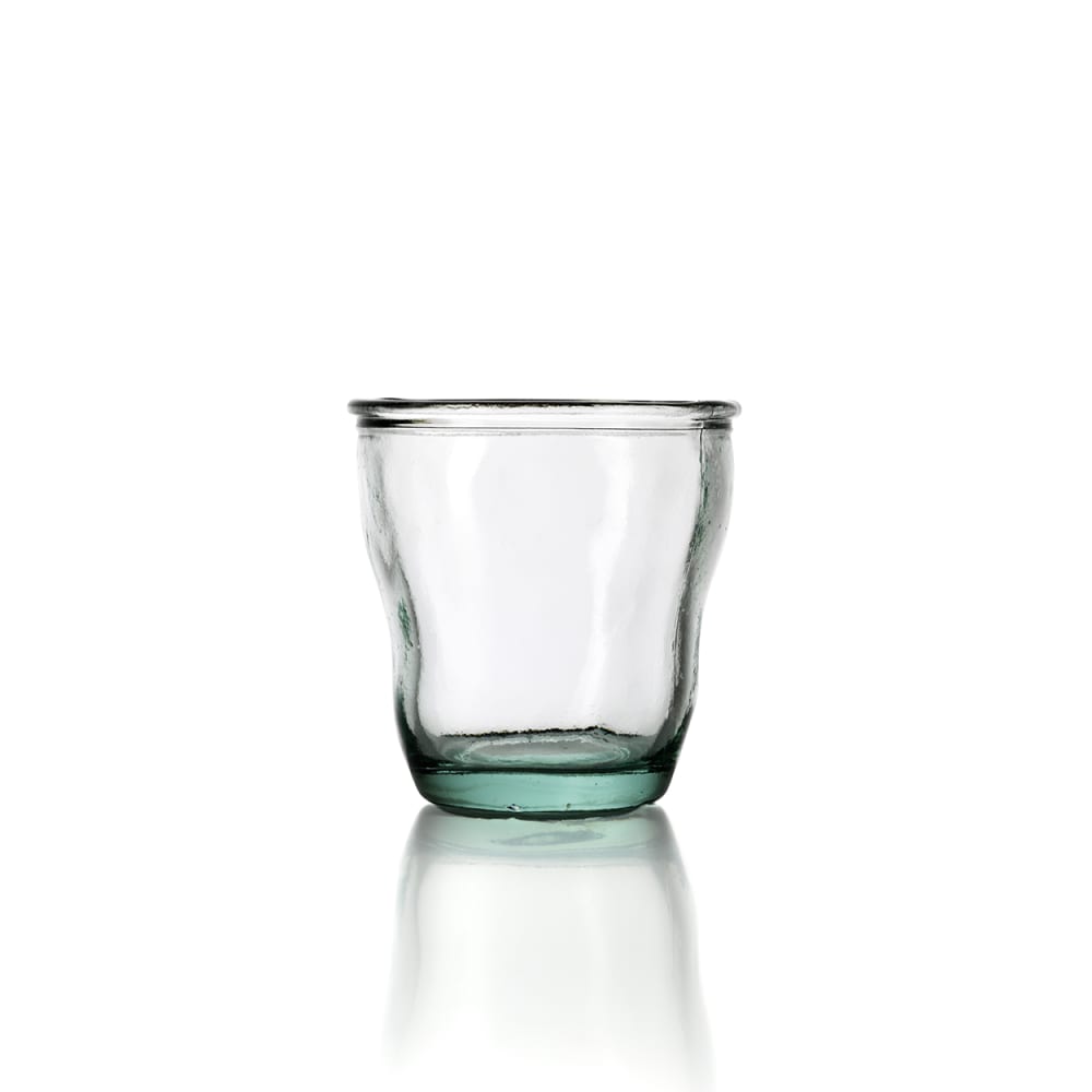 Verre en verre recyclé de couleur bleue 9 x 9 x 9 cm