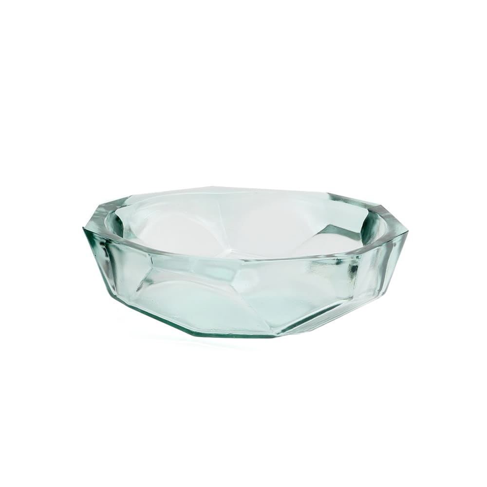 Bol verre recyclé bleu 25x25x8cm