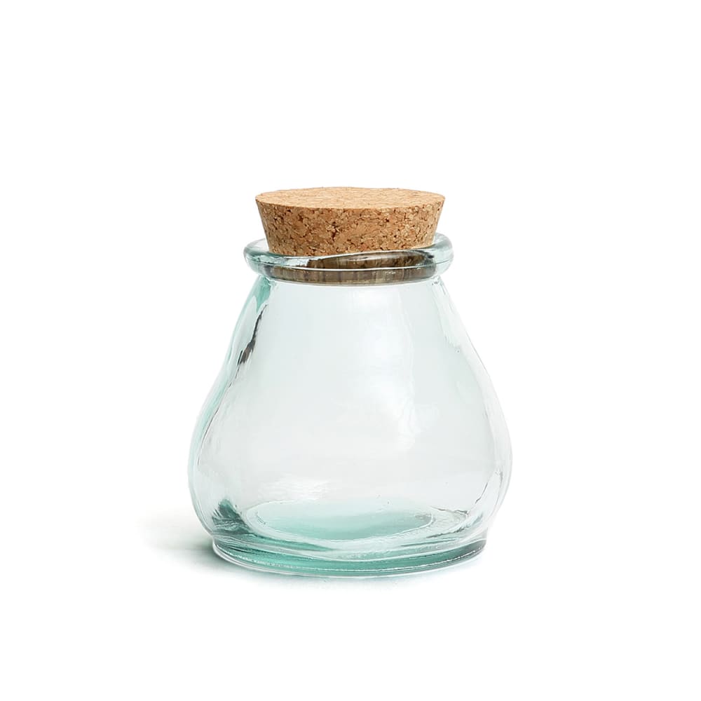 Bocal verre recyclé bleu 12x12x12cm Bocal verre recyclé bleu 12x12x12cm