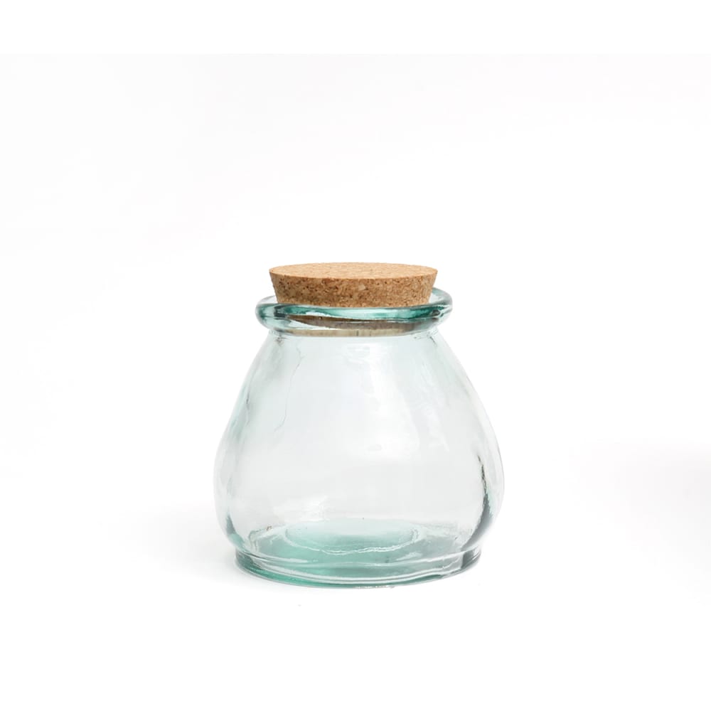 Bocal verre recyclé bleu 10x10x10cm Bocal verre recyclé bleu 10x10x10cm
