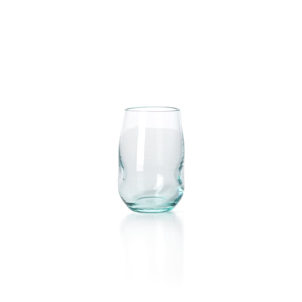 Bazar Bizar Gobelet en verre recyclé transparent 6x6x11 cm style bord de mer Beige