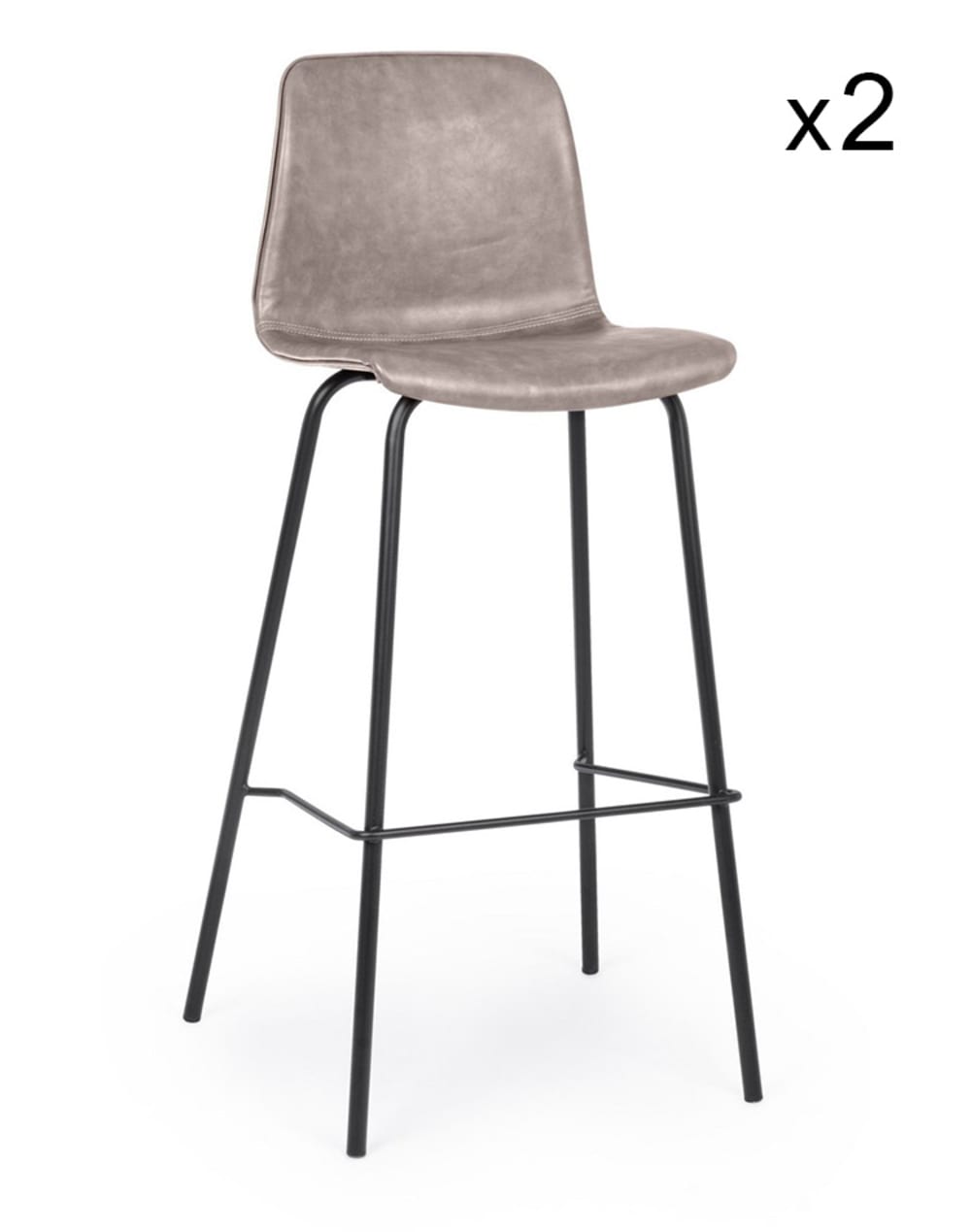 Ensemble de 2 tabourets - cuir