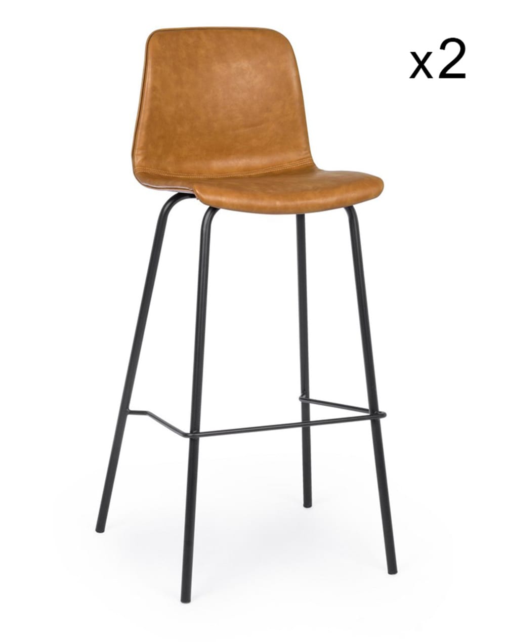 Ensemble de 2 tabourets - simili cuir