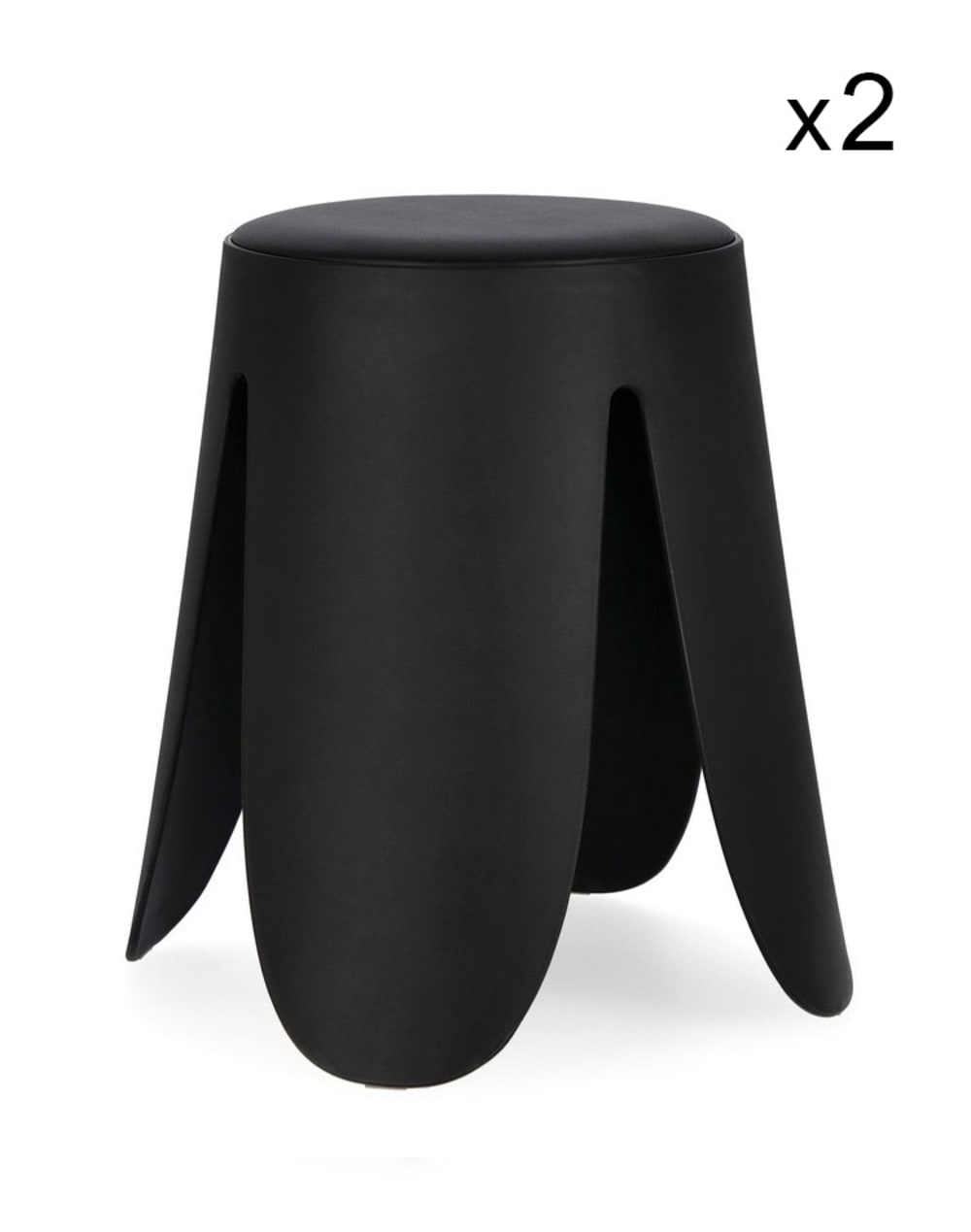 Lot de 2 tabourets en - noir