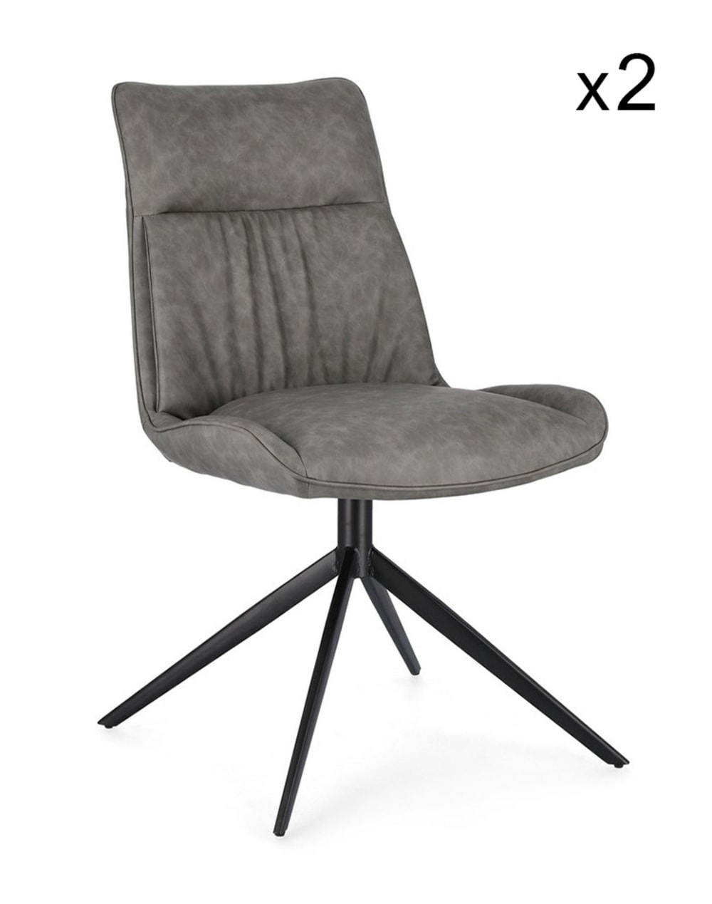 Lot de 2 chaises en simili - cuir